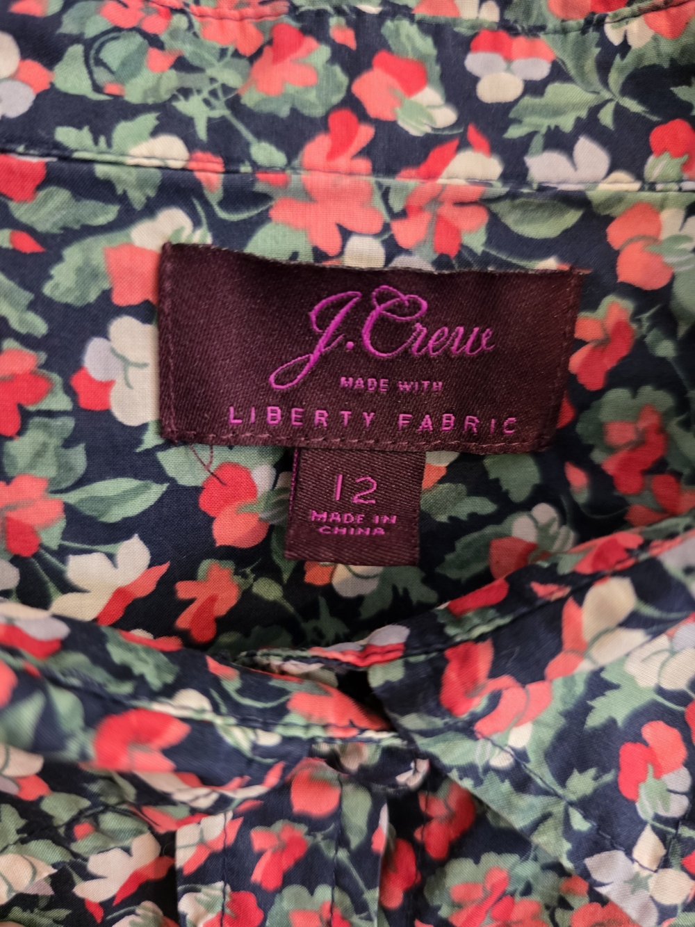 J Crew Liberty London Slim Perfect Shirt Sarah Floral Cotton Button Down Front - Picture 5 of 6